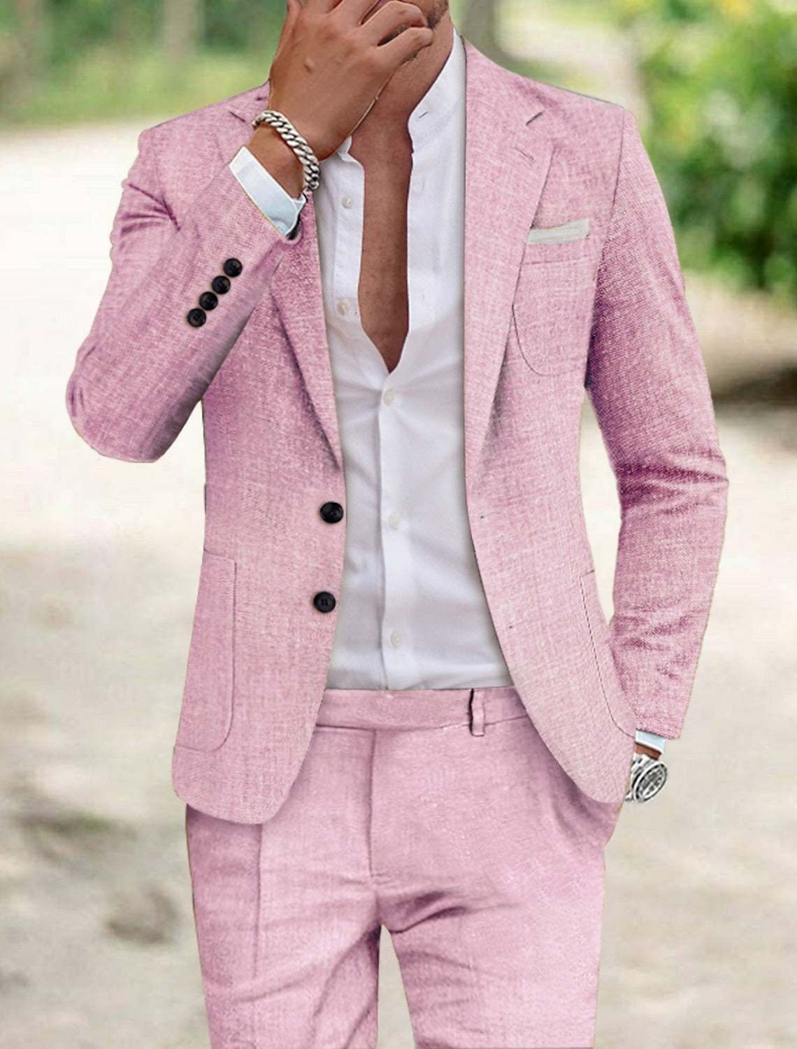 Dorvelli | Men's Casual Linen Suit