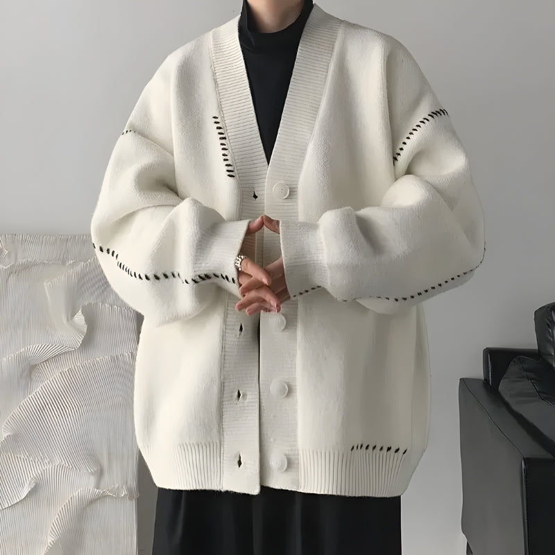 Dorvelli | Men’s Contrast Stitch Cardigan