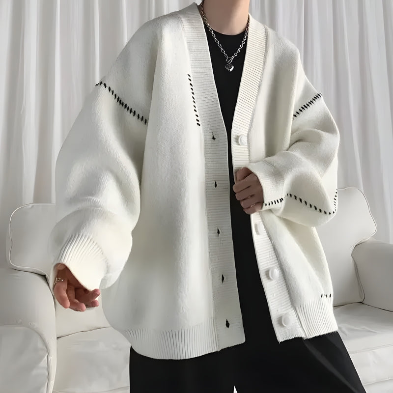 Dorvelli | Men’s Contrast Stitch Cardigan