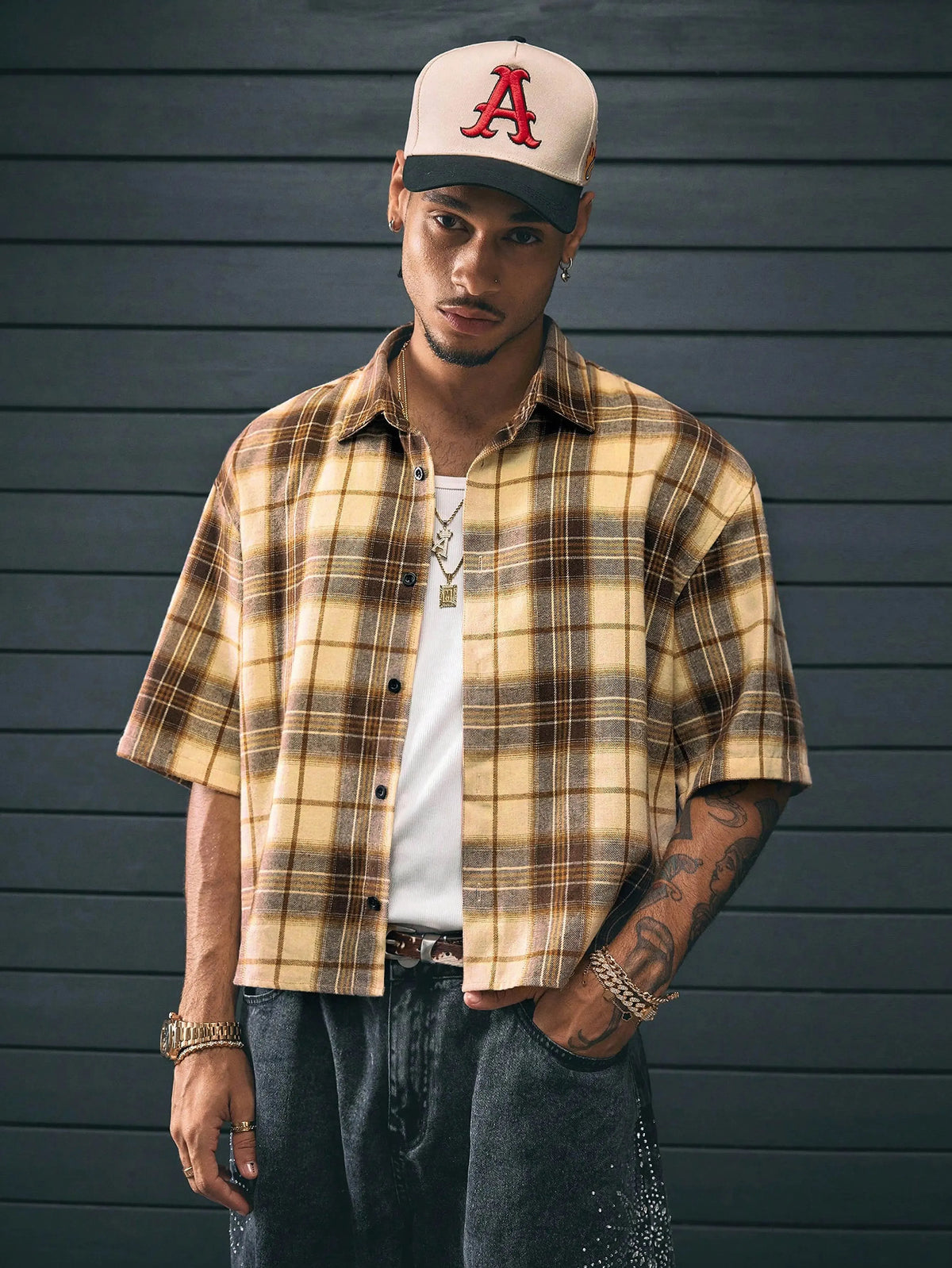 Dorvelli | Men’s Cropped Plaid Shirt
