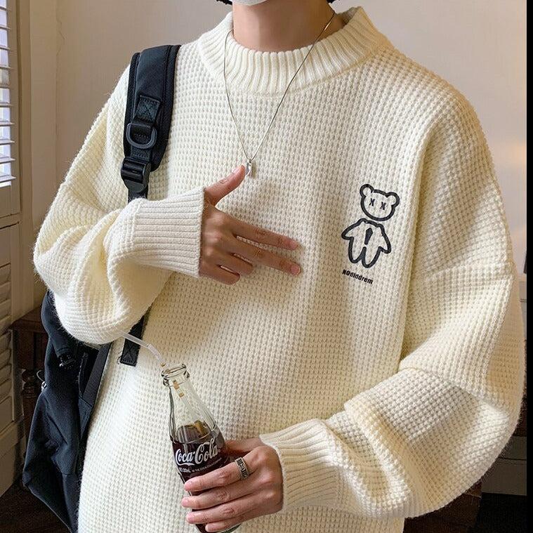 Dorvelli | Men’s Embroidered Bear Knit Sweater