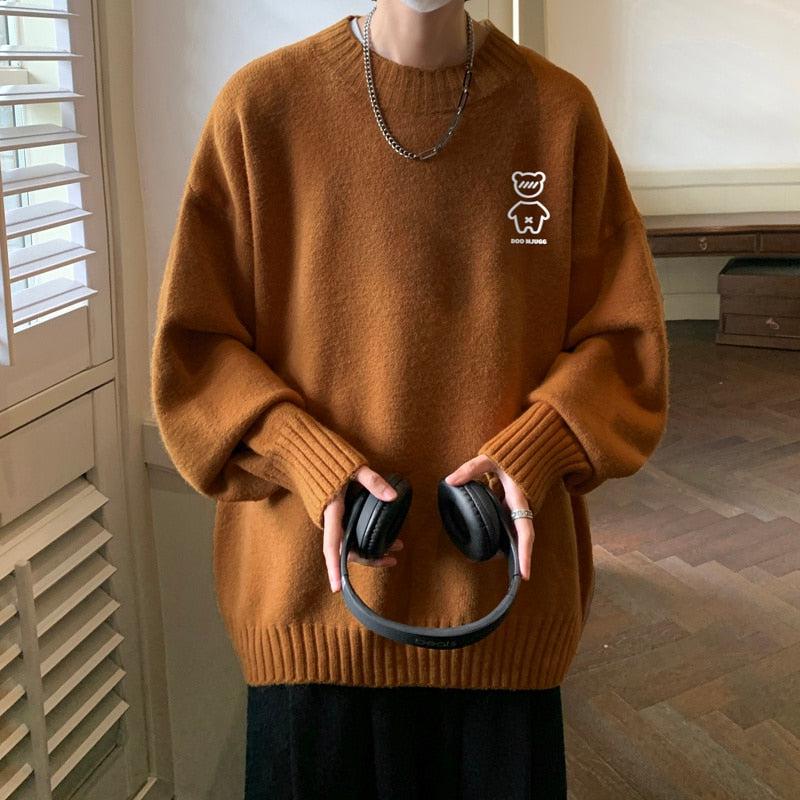 Dorvelli | Men’s Embroidered Bear Knit Sweater