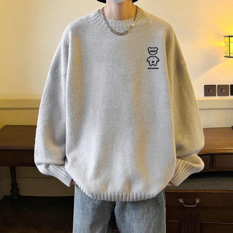Dorvelli | Men’s Embroidered Bear Knit Sweater