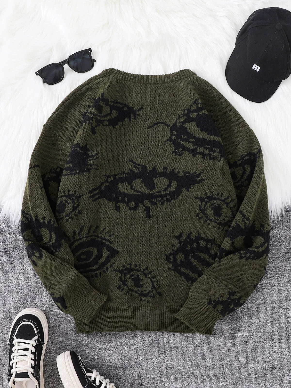 Dorvelli | Men’s Grunge Pattern Graphic Sweater