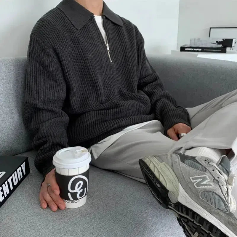 Dorvelli | Men’s Knitted Half Zip Sweater