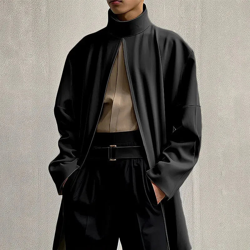 Dorvelli | Men’s Open Front High Neck Jacket