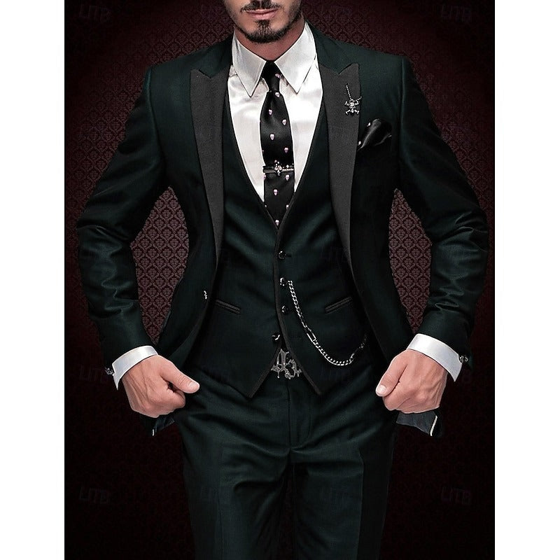 Dorvelli | Men's Peak Lapel 3-Piece Suit Wedding Suit