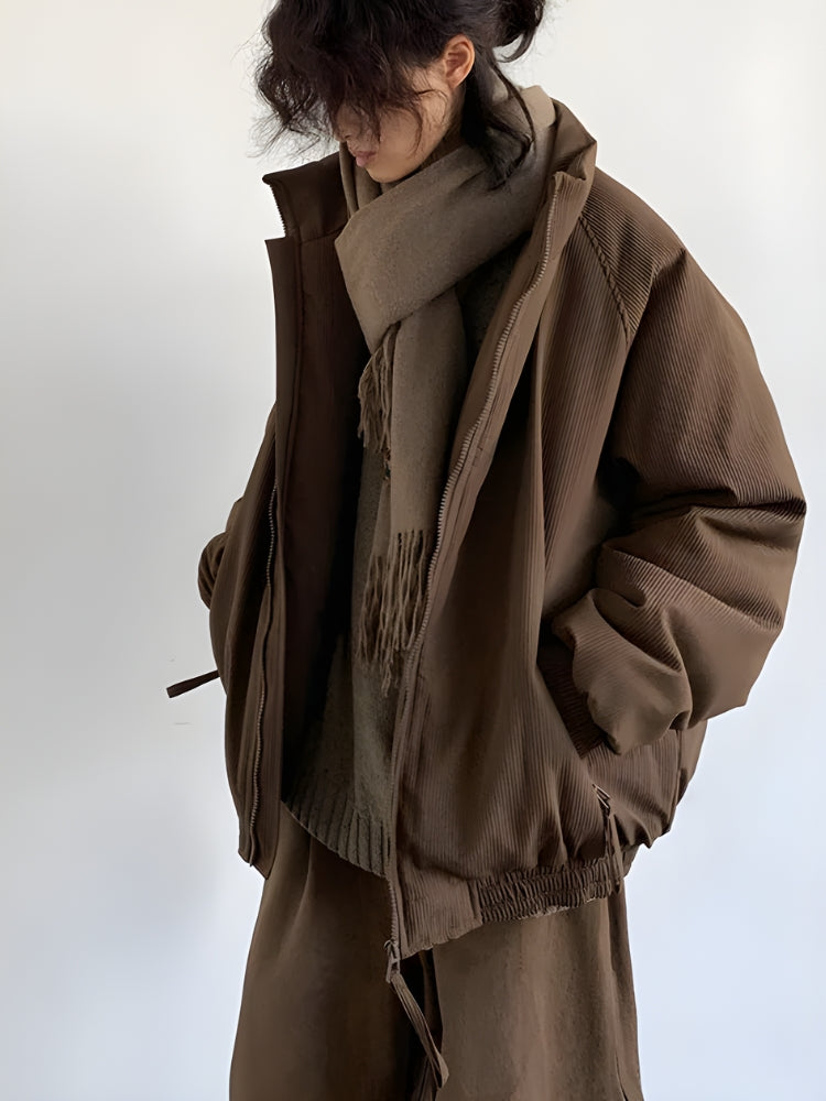 Dorvelli | Men's Ribbed Jacket with Scarf