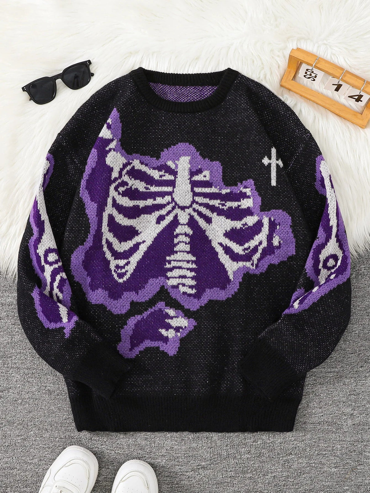 Dorvelli | Men’s Skeleton Ribcage Graphic Sweater