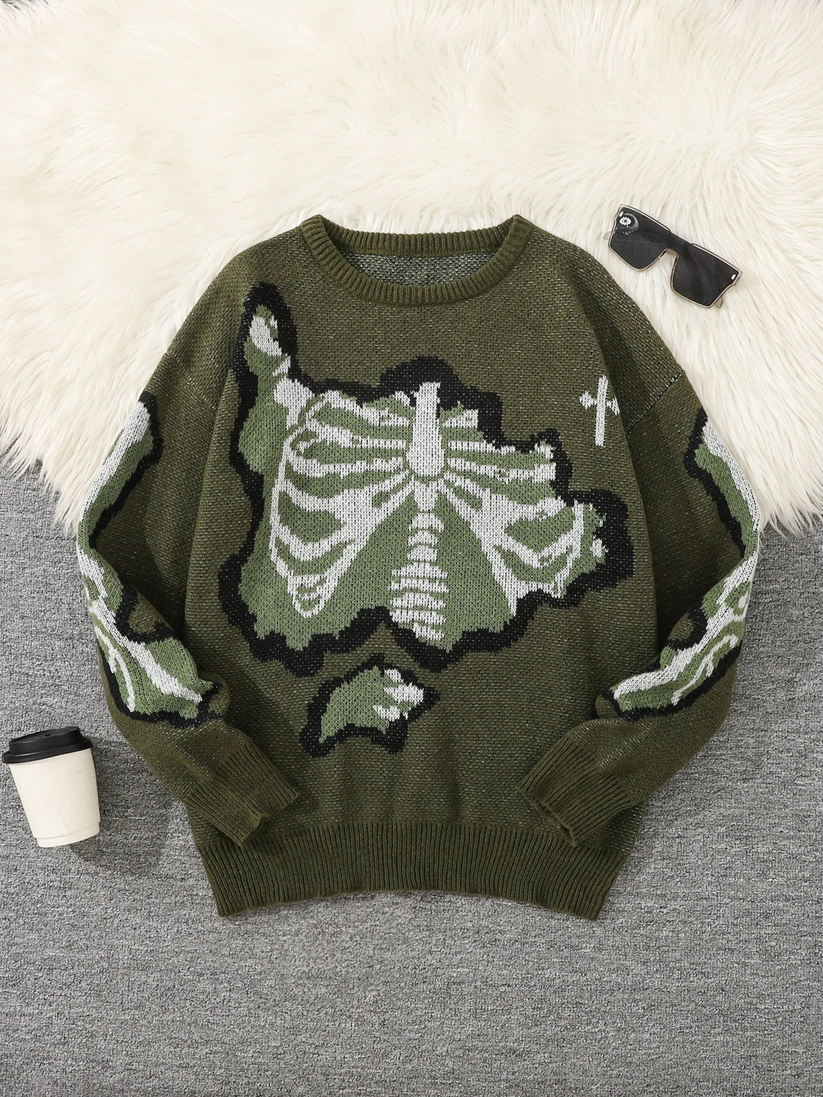 Dorvelli | Men’s Skeleton Ribcage Graphic Sweater