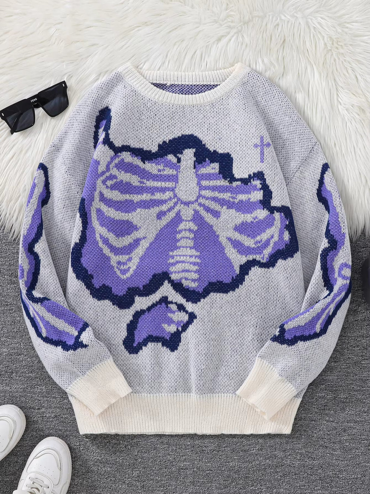 Dorvelli | Men’s Skeleton Ribcage Graphic Sweater