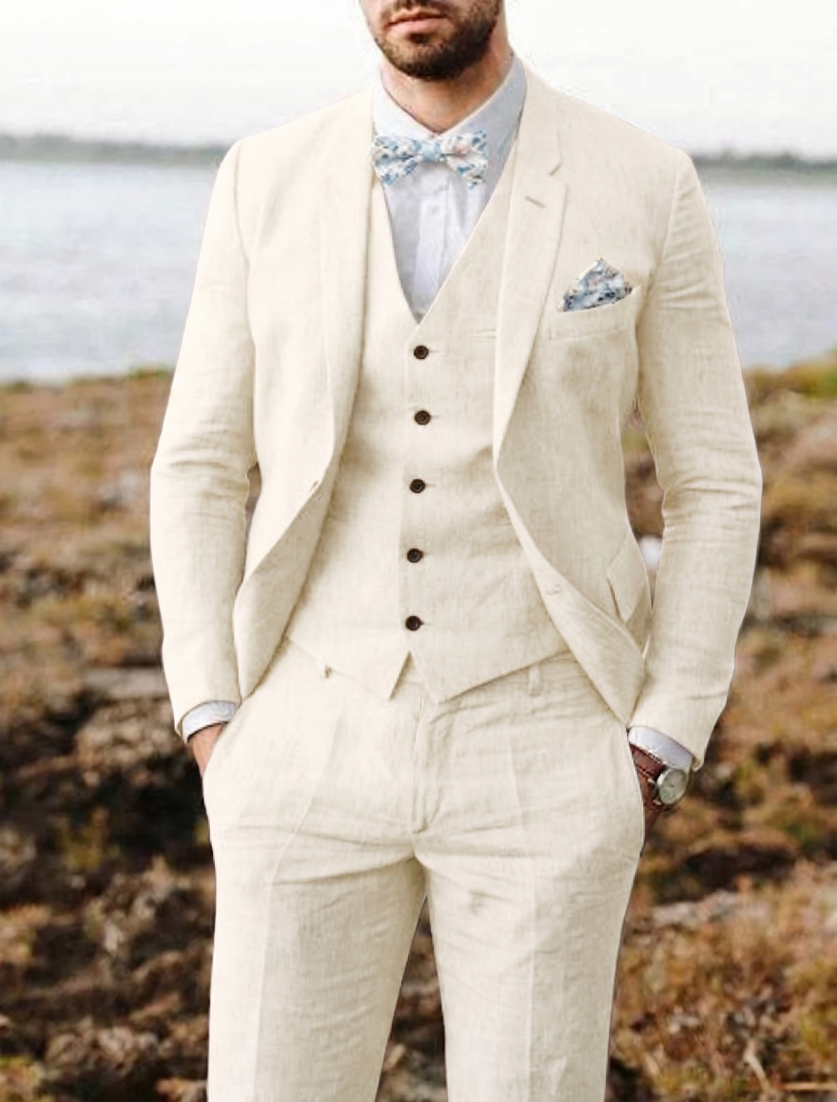 Dorvelli | Men's Two-Button Linen Suit
