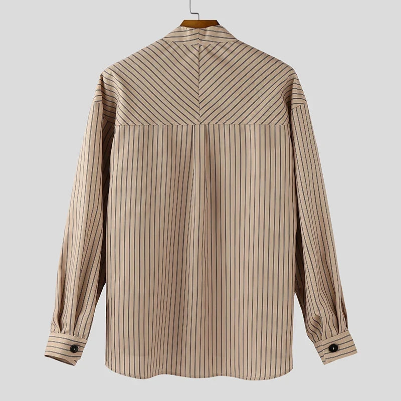 Dorvelli | Men’s V Neck Striped Shirt