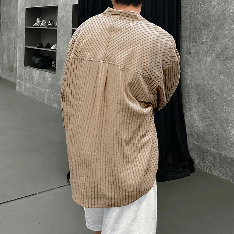 Dorvelli | Men’s V Neck Striped Shirt