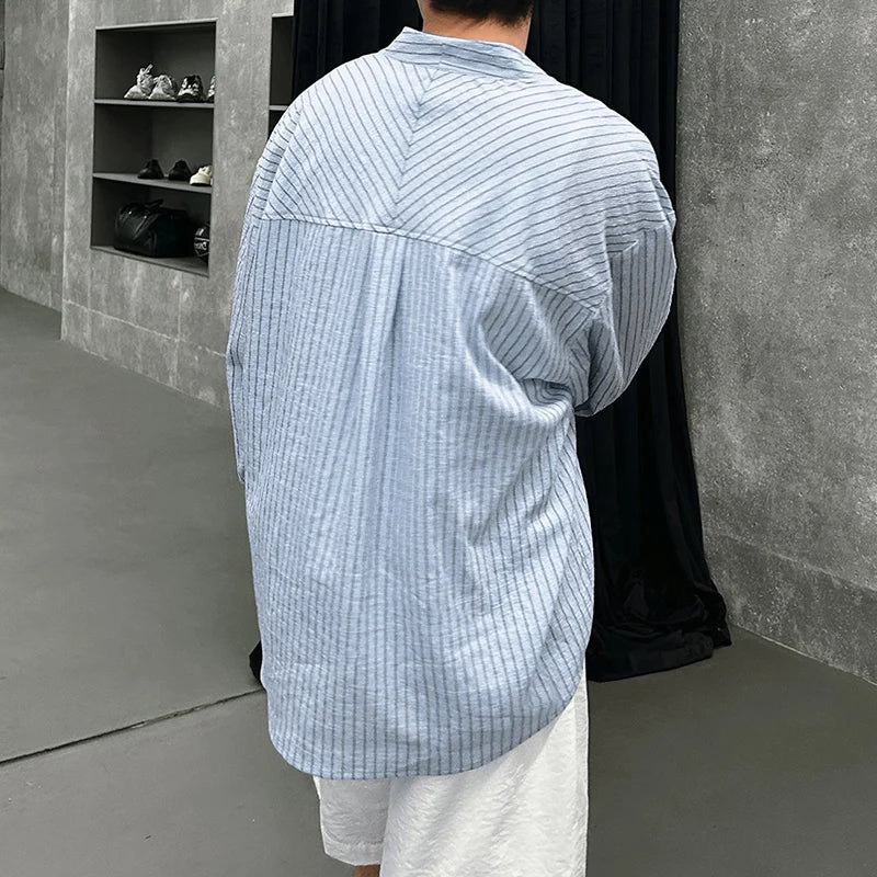 Dorvelli | Men’s V Neck Striped Shirt