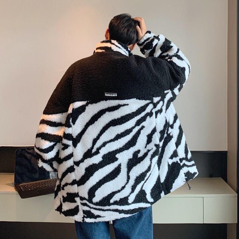 Dorvelli | Men’s Zebra Print Fleece Jacket