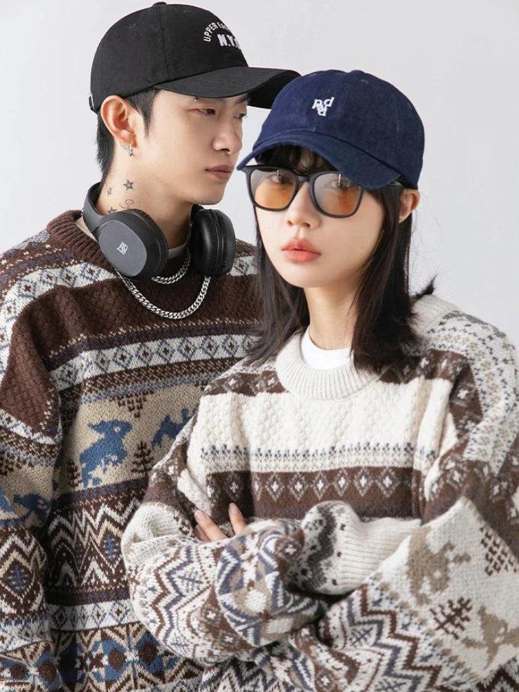 Dorvelli | Men’s Zigzag Rabbit Knit Sweater