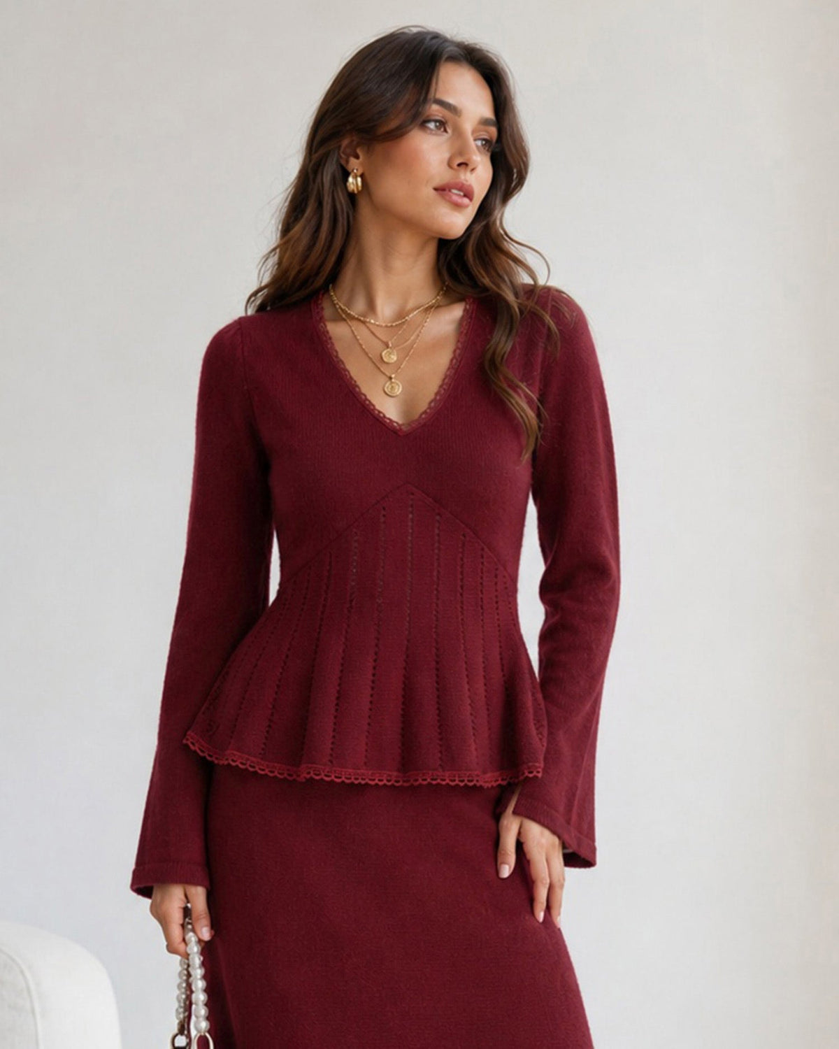 Dorvelli | Women’s Bell Sleeve Lace Sweater