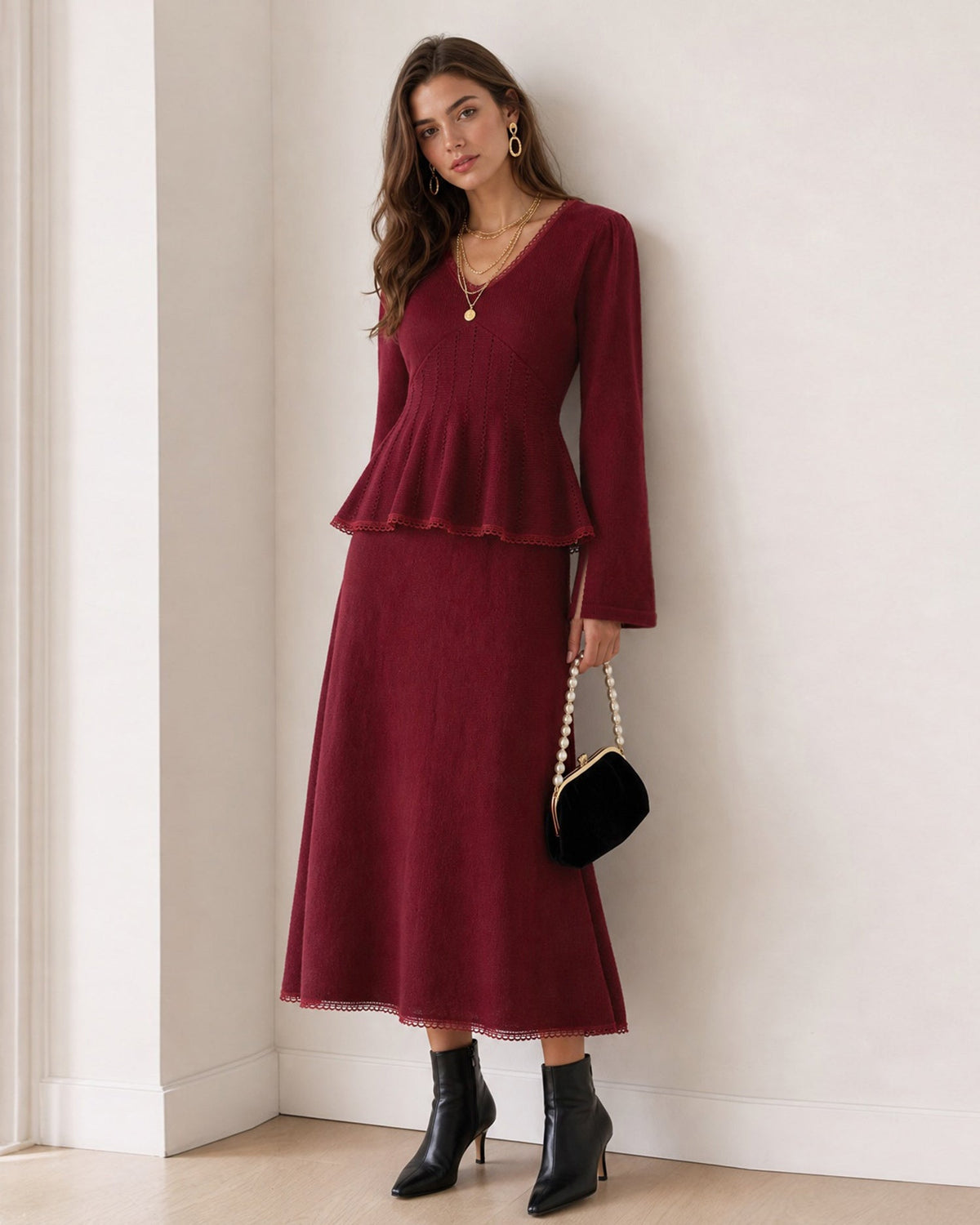Dorvelli | Women’s Bell Sleeve Lace Sweater