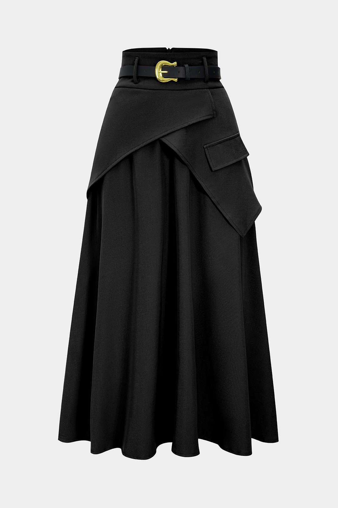 Dorvelli | Women's Belted Asymmetrical High Waist Skirt