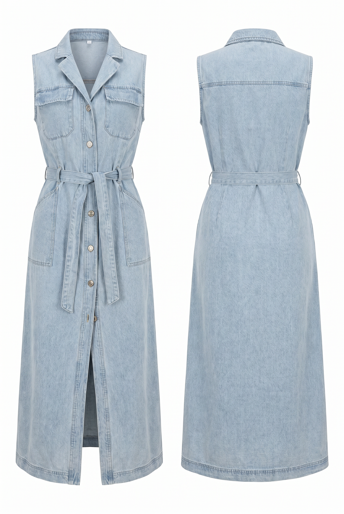 Dorvelli | Women's Denim Maxi Dress in Vintage Grey