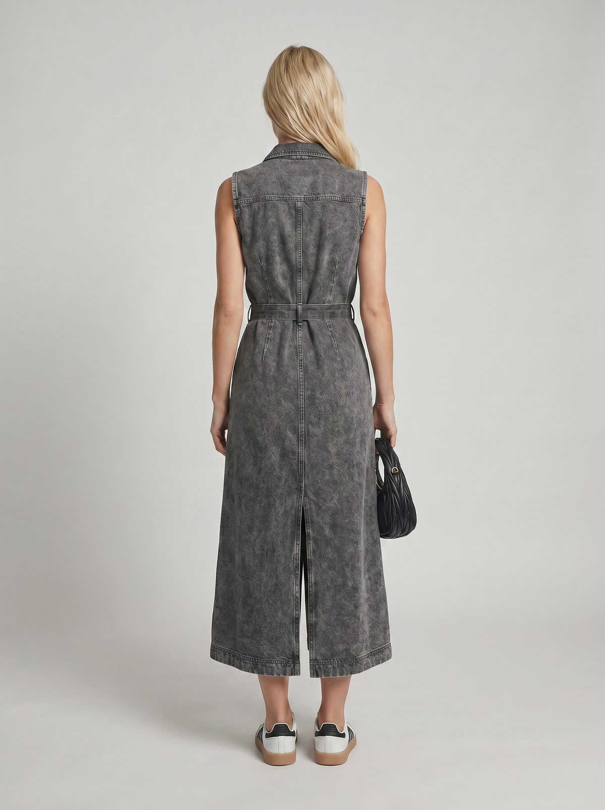 Dorvelli | Women's Denim Maxi Dress in Vintage Grey