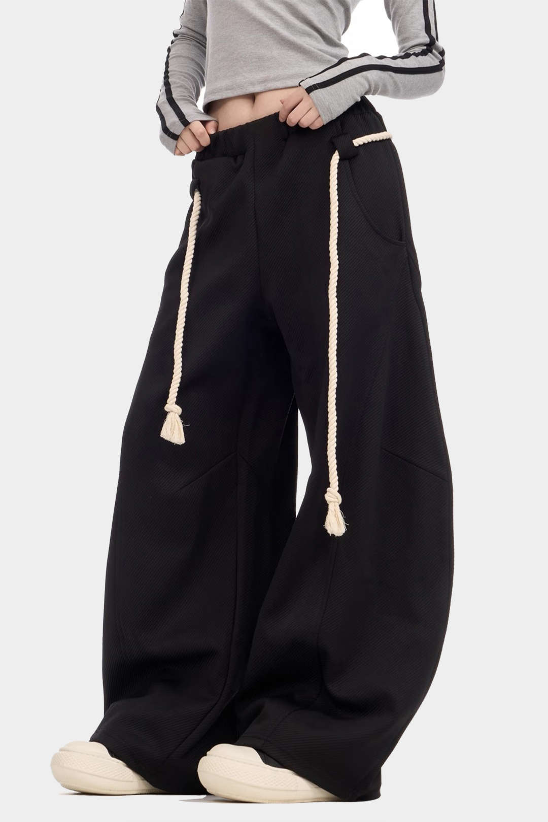 Dorvelli | Women's Drawstring Casual Wide Leg Pants