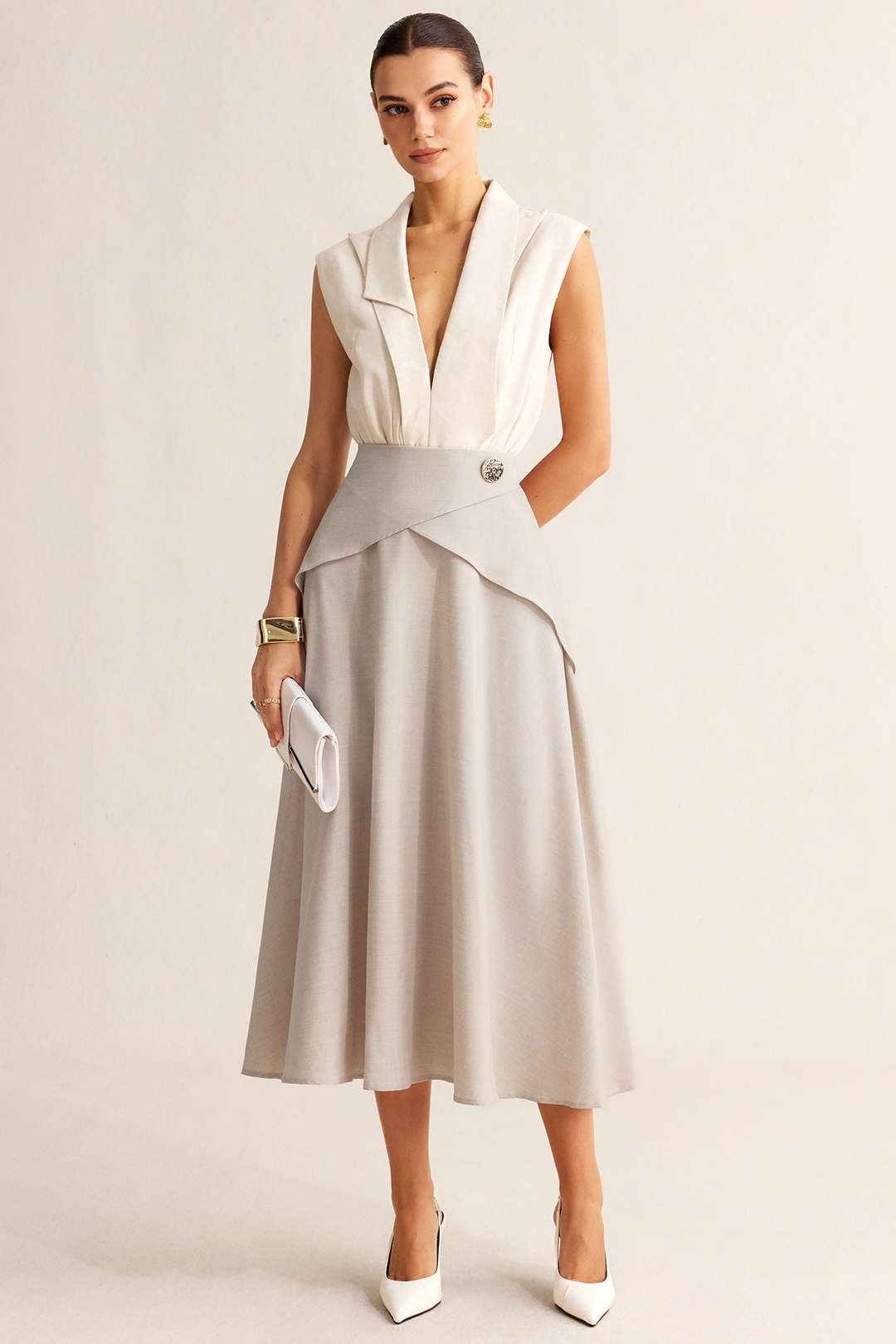 Dorvelli | Women's Elegant High Waist Ruched Skirt