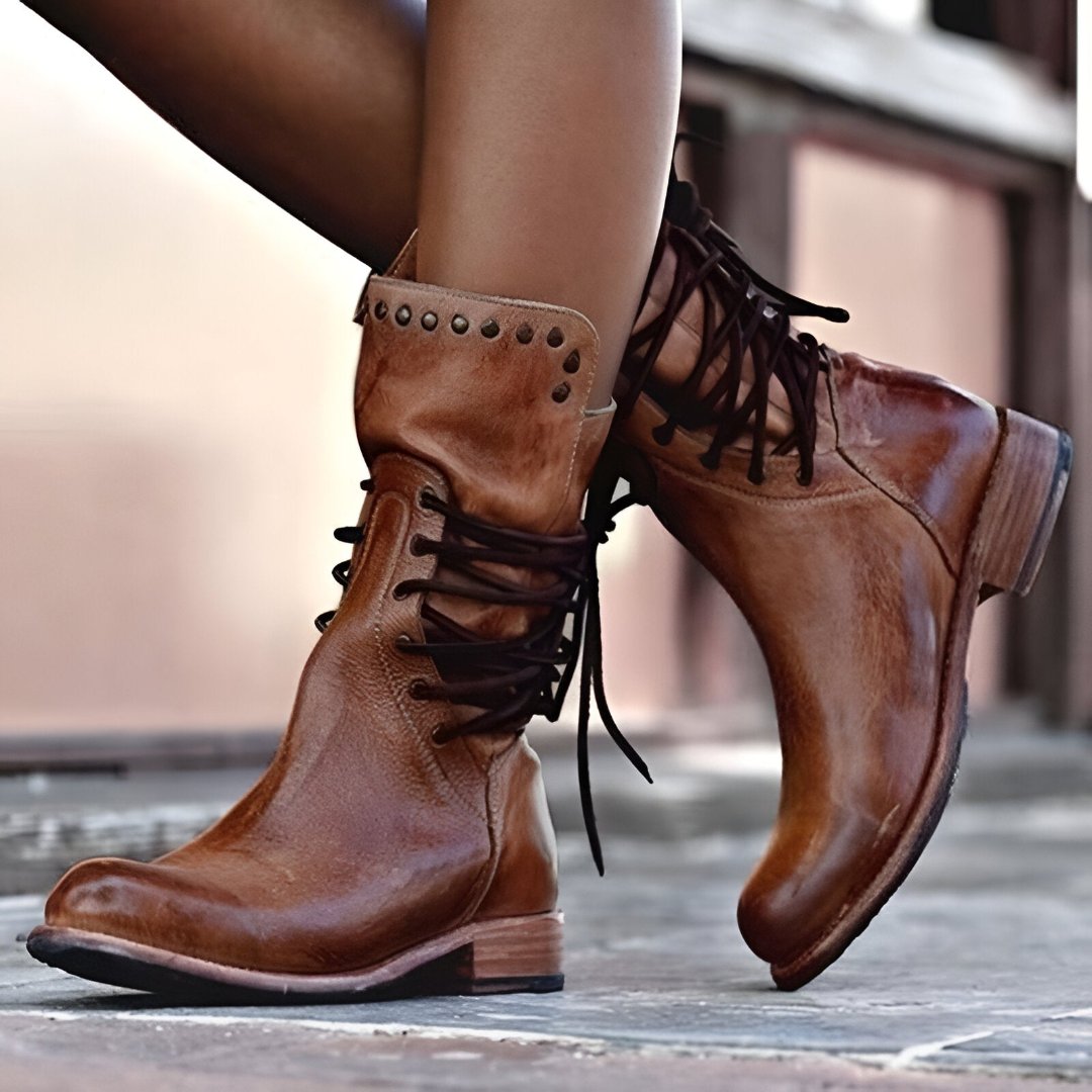 Dorvelli | Women's Elegant Leather Lace-Up Boots