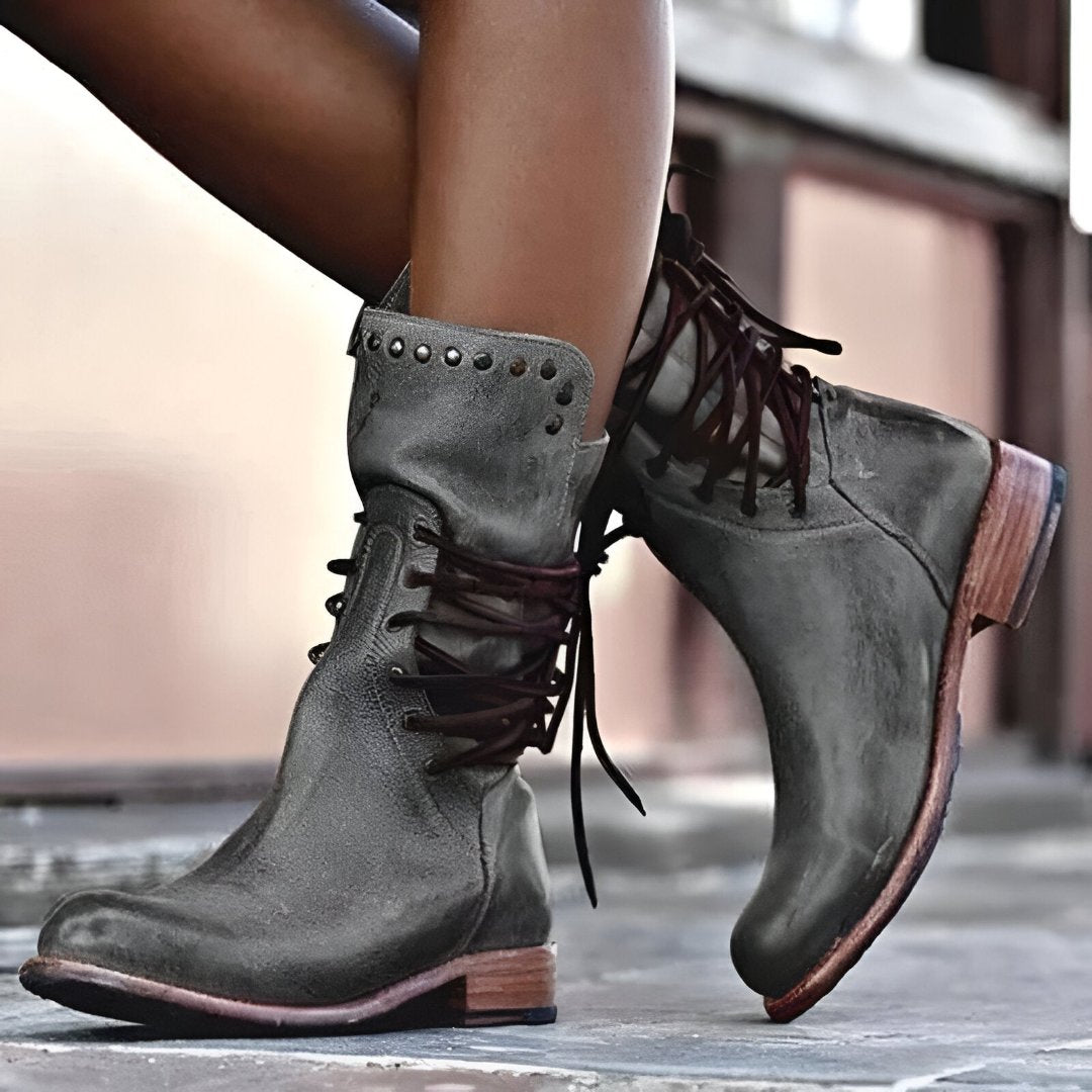 Dorvelli | Women's Elegant Leather Lace-Up Boots