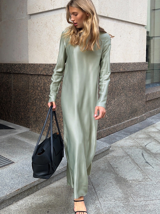 Dorvelli | Women’s Elegant Split Satin Maxi Dress