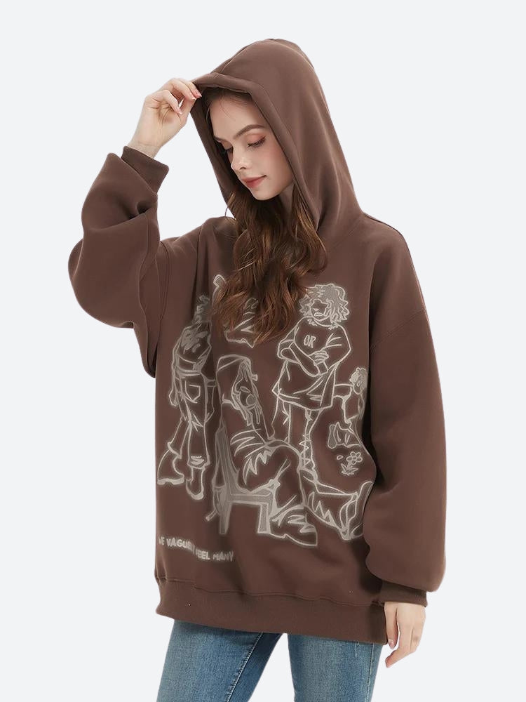 Dorvelli | Women’s Harajuku Character Graphic Hoodie