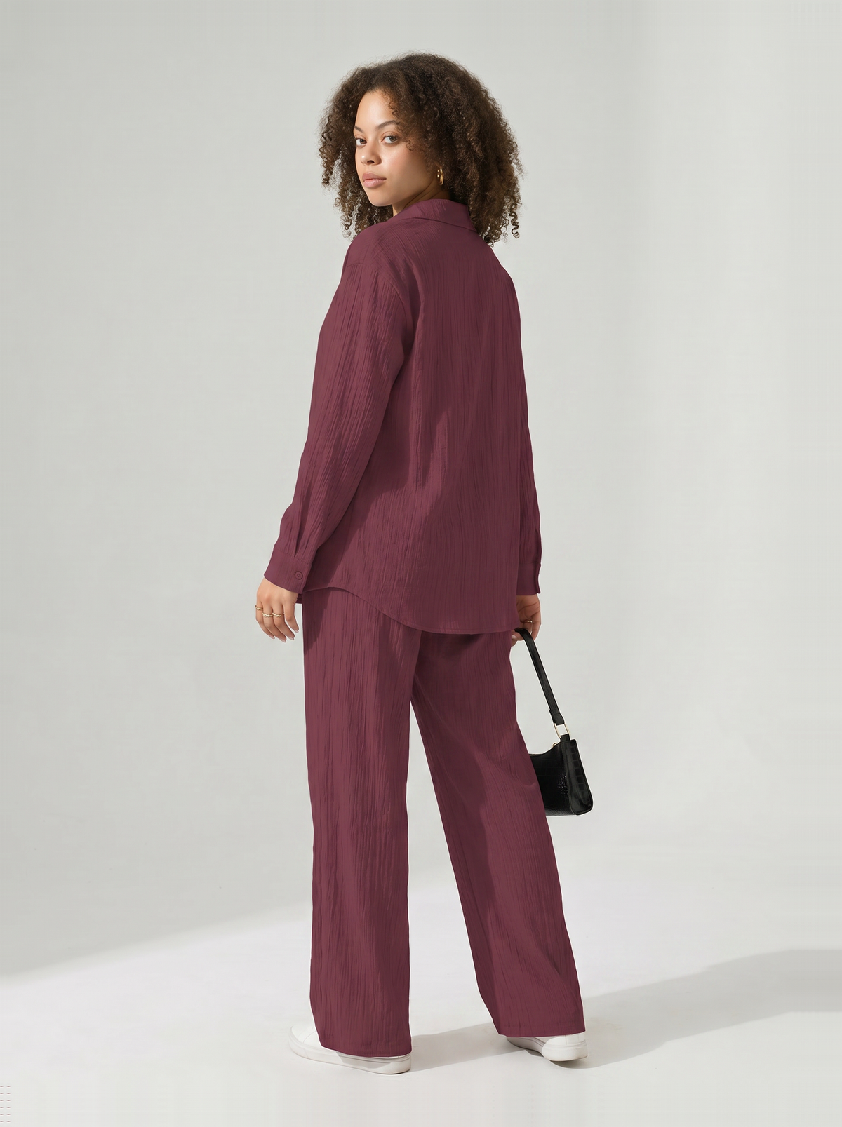 Dorvelli | Women’s High Waist Crinkle Two-Piece Set
