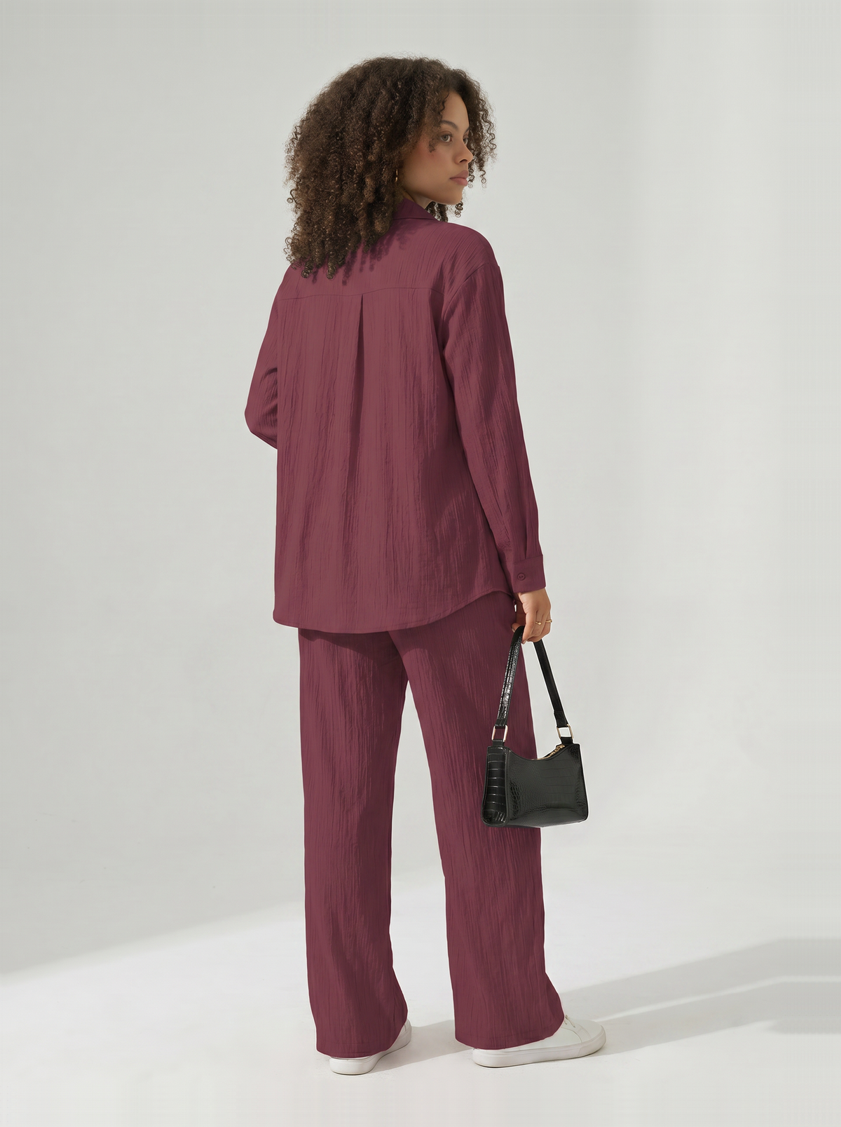 Dorvelli | Women’s High Waist Crinkle Two-Piece Set
