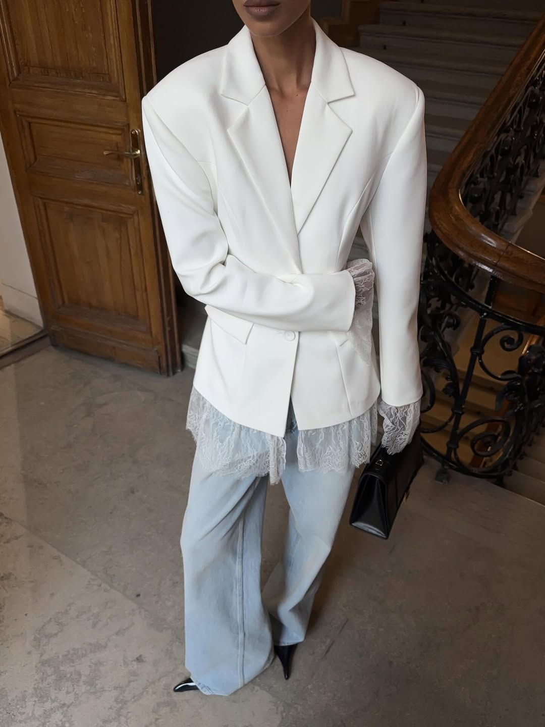 Dorvelli | Women’s Lace Panel Blazer
