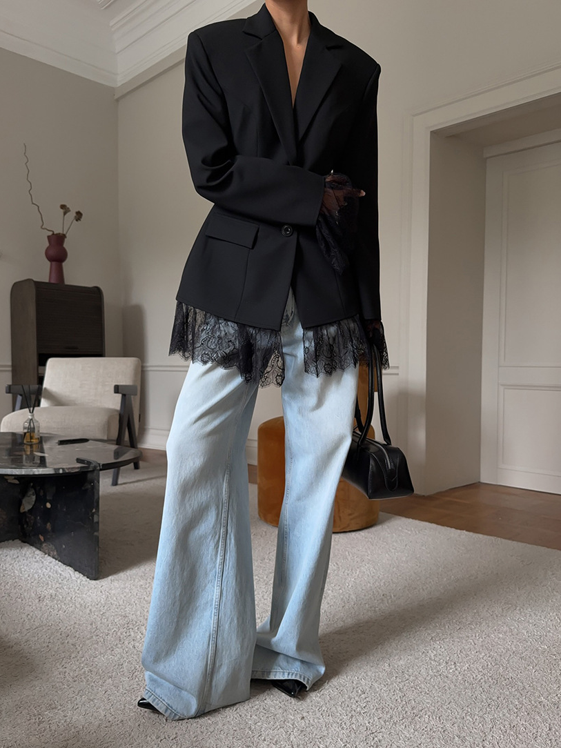 Dorvelli | Women’s Lace Panel Blazer