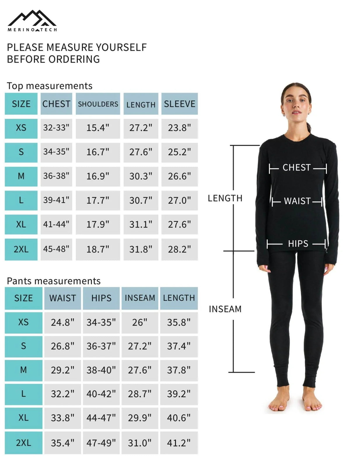 Dorvelli | Women’s  Merino Base Layer Thermal Set