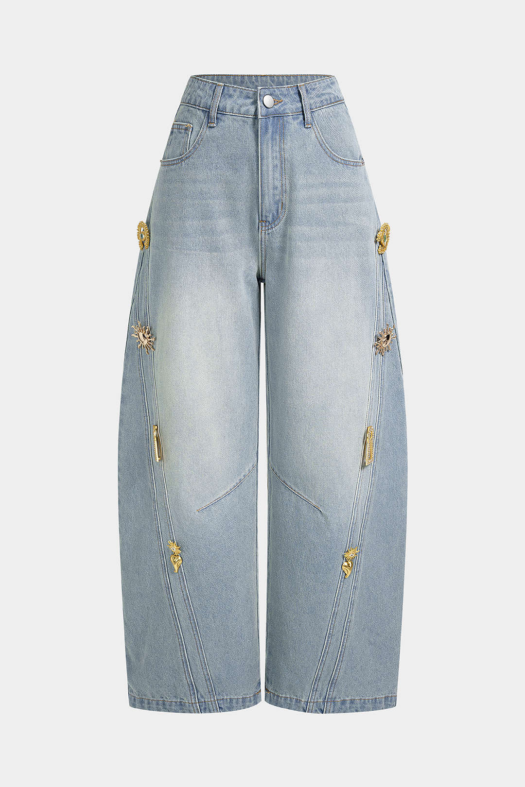 Dorvelli | Women's Metallic Denim Wide Leg Jeans