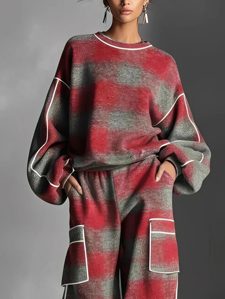 Dorvelli | Women’s Plaid Two Piece Lounge Set