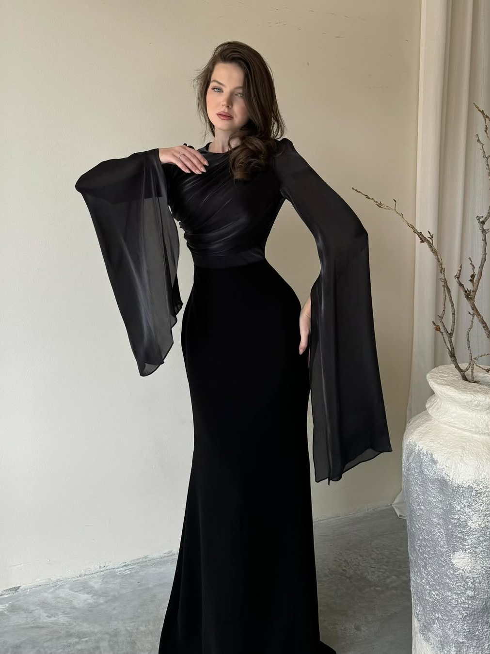 Dorvelli | Women's Pleated Slim Fit Maxi Dress