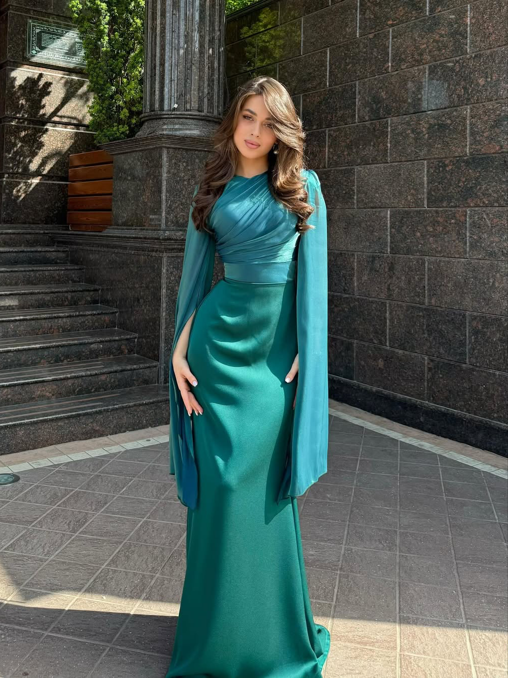 Dorvelli | Women's Pleated Slim Fit Maxi Dress