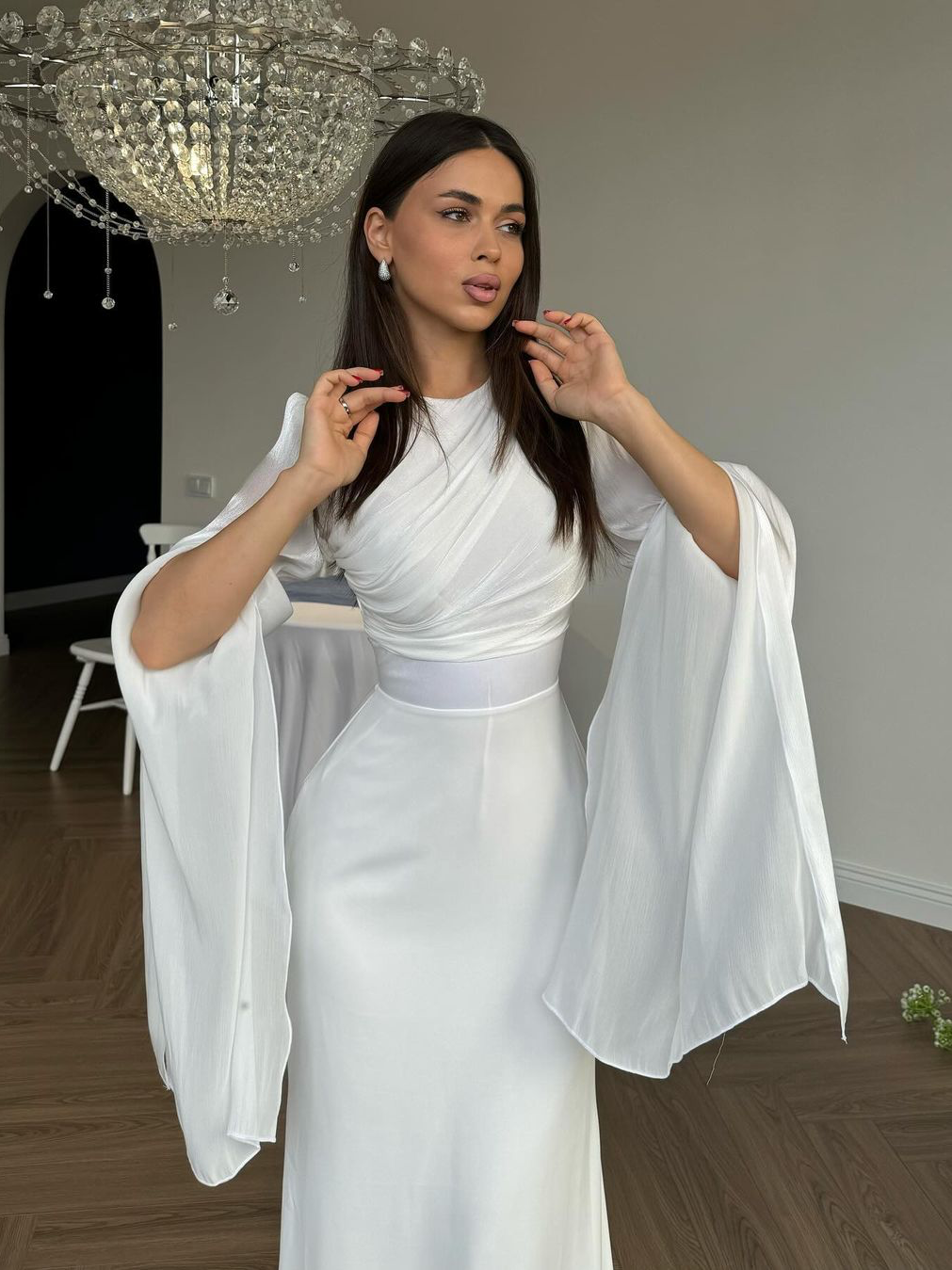 Dorvelli | Women's Pleated Slim Fit Maxi Dress