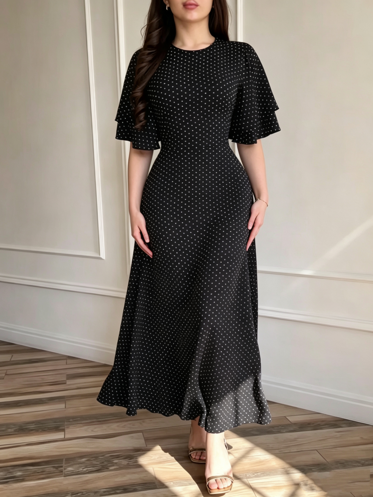 Dorvelli | Women's Polka Dot Long Maxi Dress