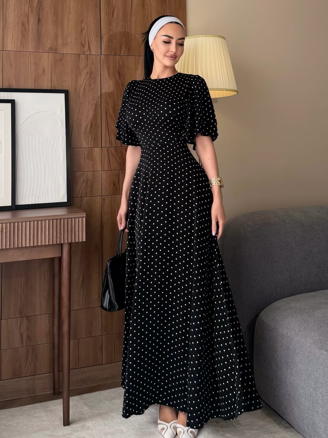 Dorvelli | Women's Polka Dot Long Maxi Dress