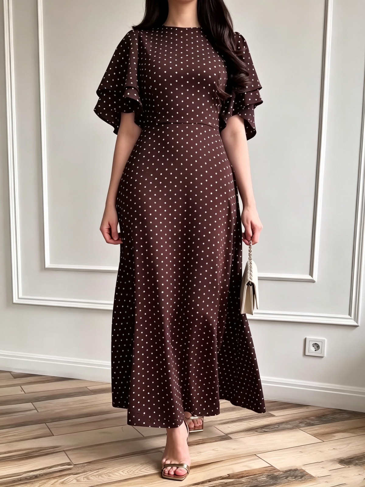 Dorvelli | Women's Polka Dot Long Maxi Dress