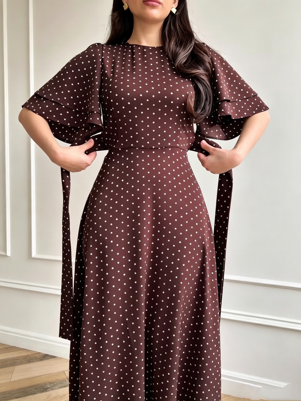Dorvelli | Women's Polka Dot Long Maxi Dress