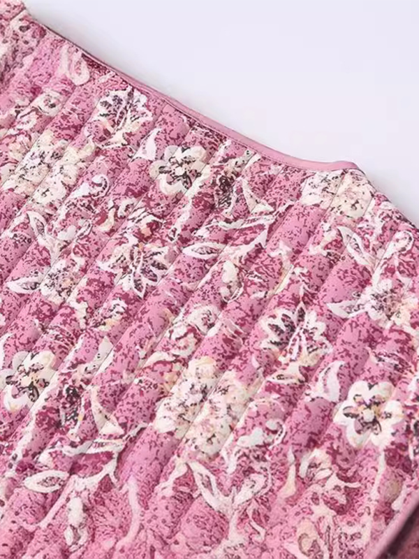 Dorvelli | Women’s Round Neck Floral Quilted Jacket