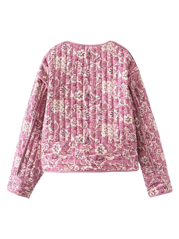 Dorvelli | Women’s Round Neck Floral Quilted Jacket