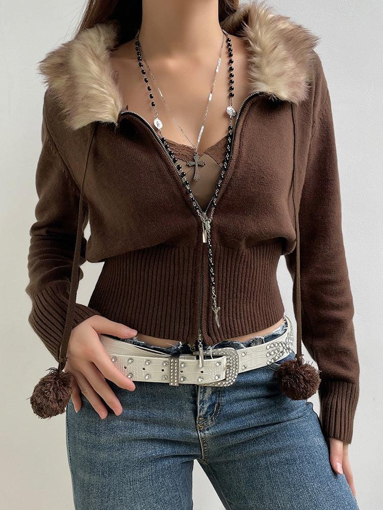 Dorvelli | Women’s Soft Texture Cropped Cardigan