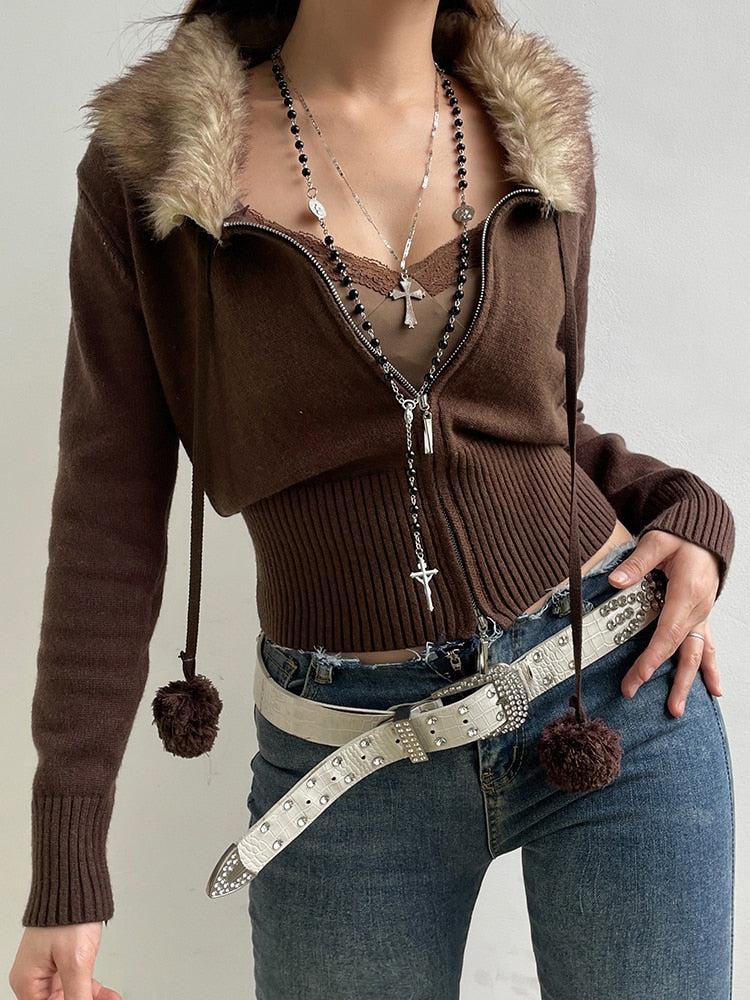Dorvelli | Women’s Soft Texture Cropped Cardigan